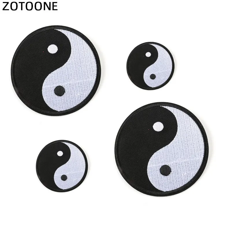 ZOTOONE китайские вышивки Kongfu нашивки для одежды с утюгом круглые логотипом сделай