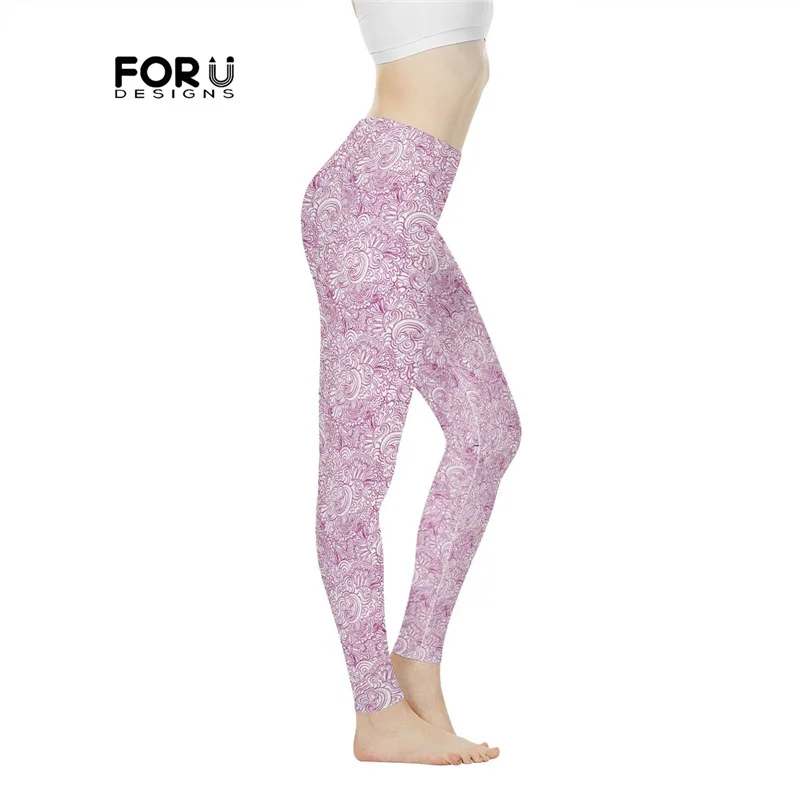 

FORUDESIGNS/женские штаны для йоги, леггинсы с принтом пейсли, леггинсы с высокой талией, леггинсы для поднятия ягодиц, женская одежда размера плю...