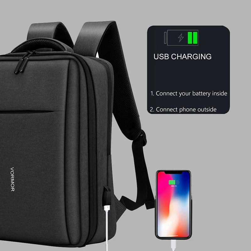 Мужские рюкзаки модные многофункциональные USB зарядка 14 15 дюймов мужские для
