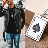 necklace men ace of spades playing card pendantstainless steel ace of hearts necklacesmen jewelry