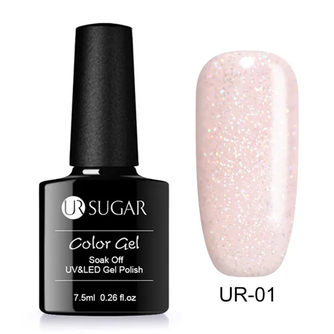 Sequins 1 UR SUGAR 7,5 мл голографический УФ лак для ногтей с блестками лак блестящая Лазерная Блестки УФ гель лак личная гигиена дизайн ногтей маникюрный лак - Цвет: Sequins 1