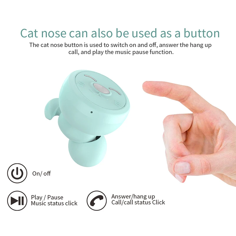 

New Bluetooth headset 5.0 stereo sound Zhaocai Cat cartoon model with power bank function