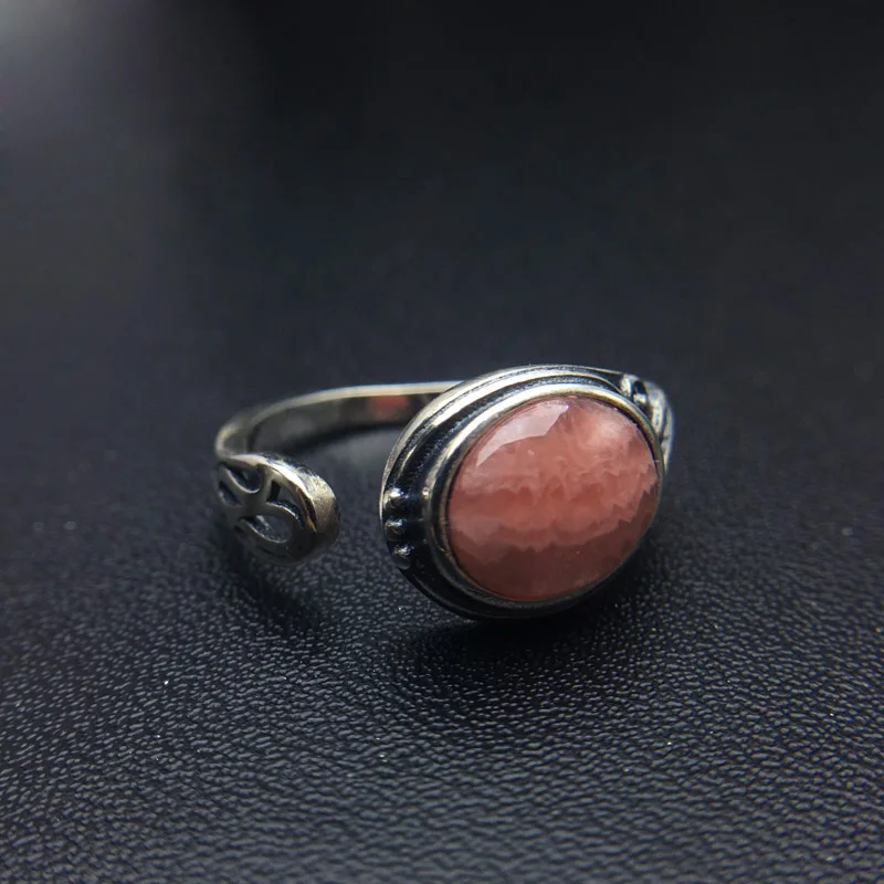 Женское кольцо из родохрозита CSJ ювелирное изделие серебра 925 пробы с
