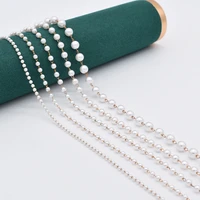 1meter beaded chain imitation pearl chain copper necklace chain accessories for jewelry making diy components handmade supplies