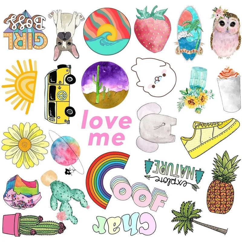 50 шт./лот новые модные забавные аниме каракули наклейки на стену украшения для