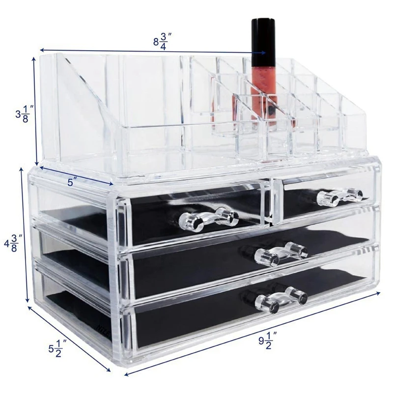 

Modern Style Transparent Clear Cosmetic Storage Organizer Jewelry Accessories Cosmetic Makeup Organize Sundries Storage Durable