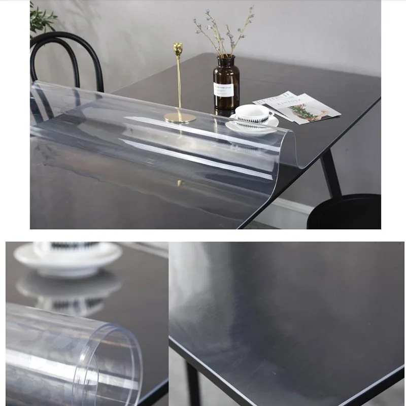 

2.0mm transparent soft thick tablecloth waterproof and heat-resistant PVC tablecloth dining table coffee table round tablecloth