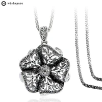 new contracted character joker hollow out flowers alloy necklace women sweater chain accessories wholesale