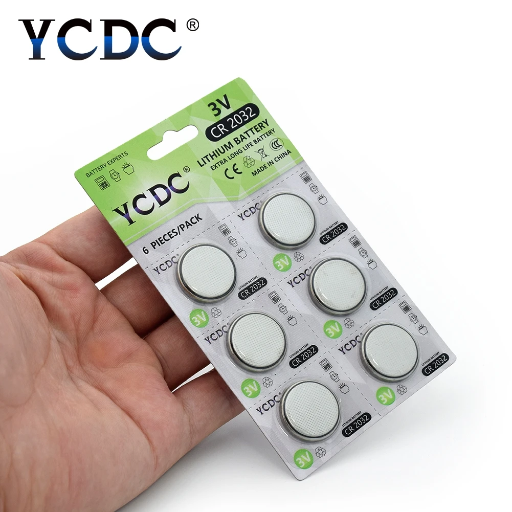 YCDC CR2032 48 шт/8 карт 3В батарея для монет CR 2032 литиевая DL2032 5004LC KL2032 пультов