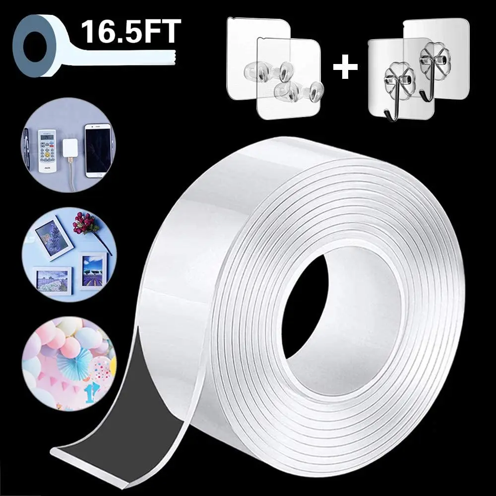 

Hook railing reusable double sided adhesive for Traceless Nano Cleanable Glue Gadget cinta doble