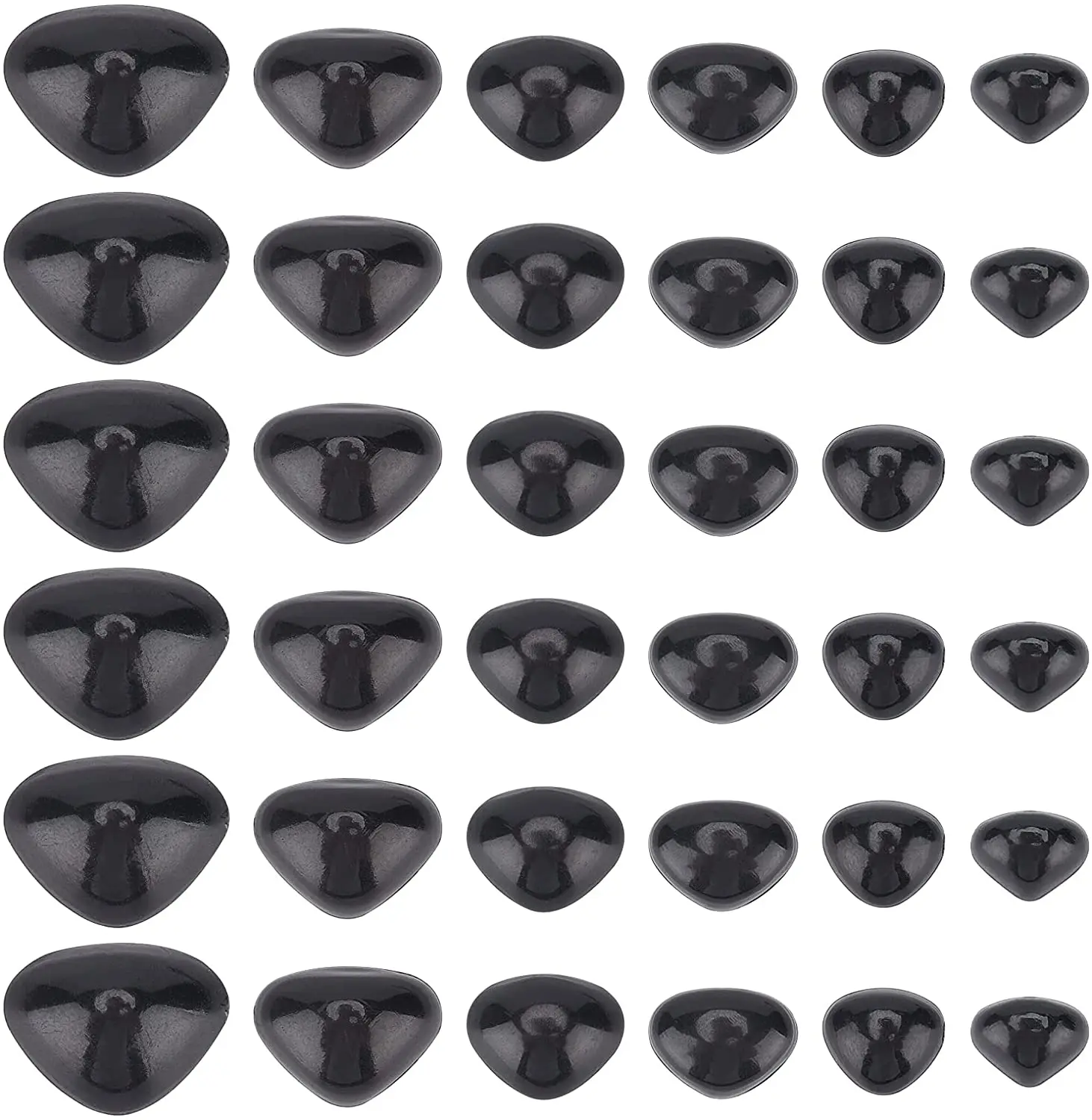 

294 black plastic safety triangle nose dolls with washing machine nose and various sizes plush animal teddy bear craft
