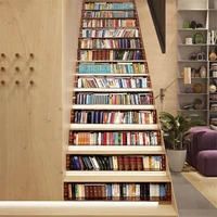 3d bookcase bookshelf stairway wall sticker stairs step floor decoration wallpaper self adhesive removable staircase stickers