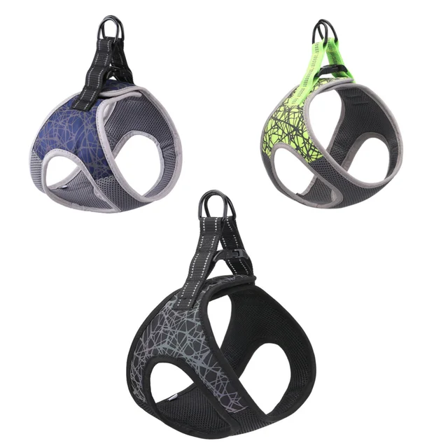 Nylon dog leash reflective harness harness breathable mesh chest strap vest type leash for small medium and large dog pet supply