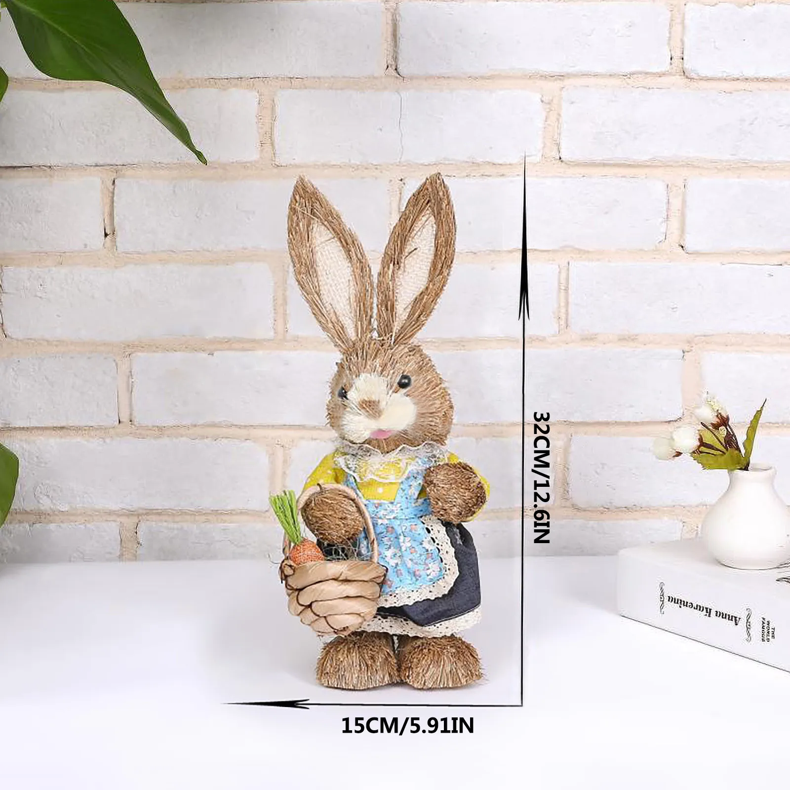 

Easter Simulation Bunny Home Garden Bunny Decoration Creative Straw Bunny home decoration accessories