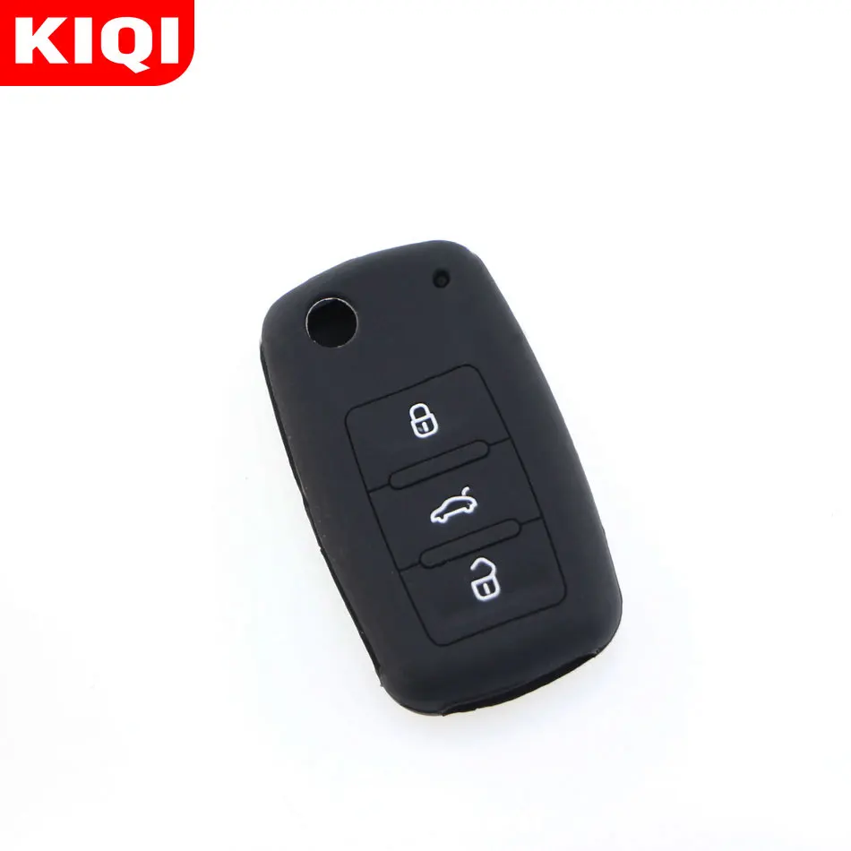 

Silicone Car Key Cover Case for Skoda Yeti Superb Rapid Octavia for VW Golf for SEAT Leon Ibiza 3 Button Remote Key Shell Case
