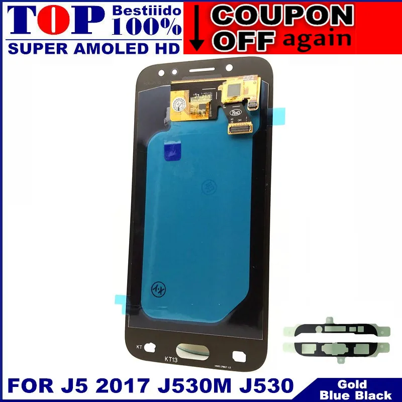 AMOLED lcd Замена для Samsung Galaxy J5 2017 j530 J530F кодирующий преобразователь сенсорного