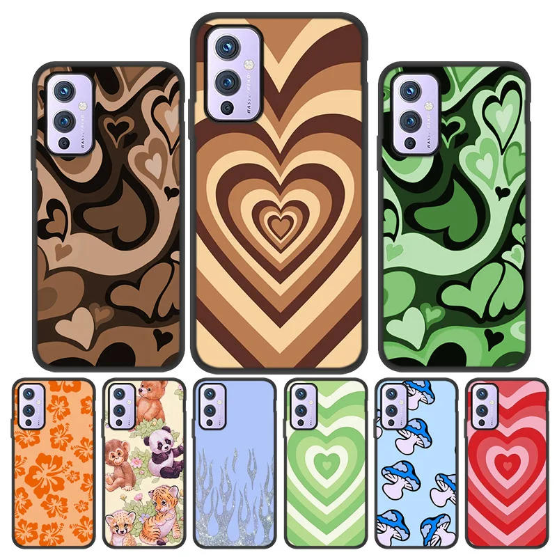 

Heart Circle Case For Oneplus 8 Pro Case For Oneplus 9 7T 7 Pro 6 6T 8T Nord N100 N10 Silicone Phone Case Fashion Coffee Heart