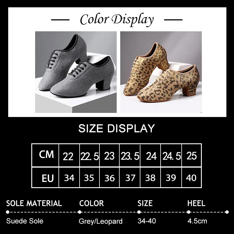 SWDZM Ballroom Latin Dance Shoes Ladies Jazz Salsa Dancing Shoes Woman High Heels Training Modern Tango Dance Sneakers Female