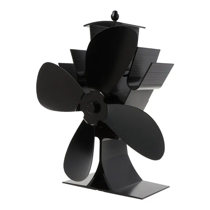 

Home Silent Stove Fan with 4 Blades Heat Powered Electrical Fan for Fireplace wood Burning stove Electricityless Warm Air