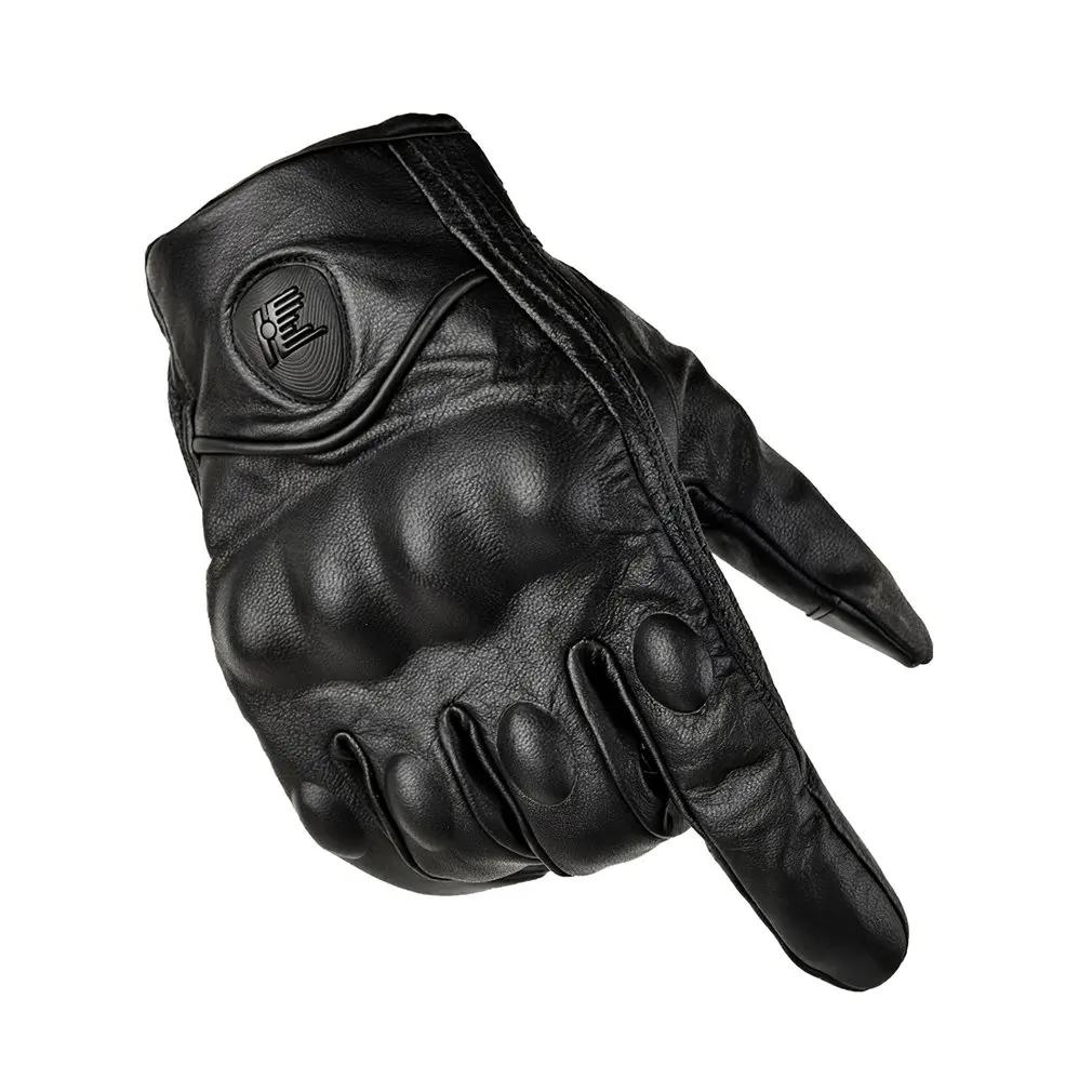 

Men Motorcycle Gloves Leather Moto Riding Gloves Vintage Black Cycling Gloves Off-Road Racing Equipment For Motorcycle