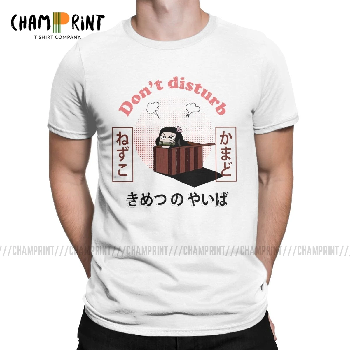 

Винтажные футболки Nezuko Kamado Kimetsu No Yaiba с аниме Demon Slayer, мужские хлопковые футболки с круглым вырезом, клинок демона футболки, графическая одежд...