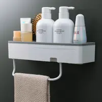 Bathroom Shelf Toilet Free Punch Wall-Mounted Towel Storage Rack Modern Simplicity Multifunction Detachable Waterproof Shelf