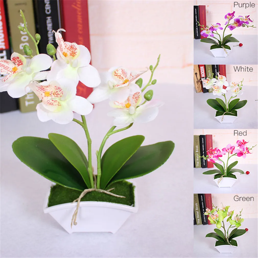 

Orchid Flower Leaves Wedding Home Decor Fake Bonsai Flower
