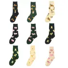 Женские носки с забавными животными, с принтом собаки, кошки, свиньи, счастливые Мультяшные чулочно-носочные изделия