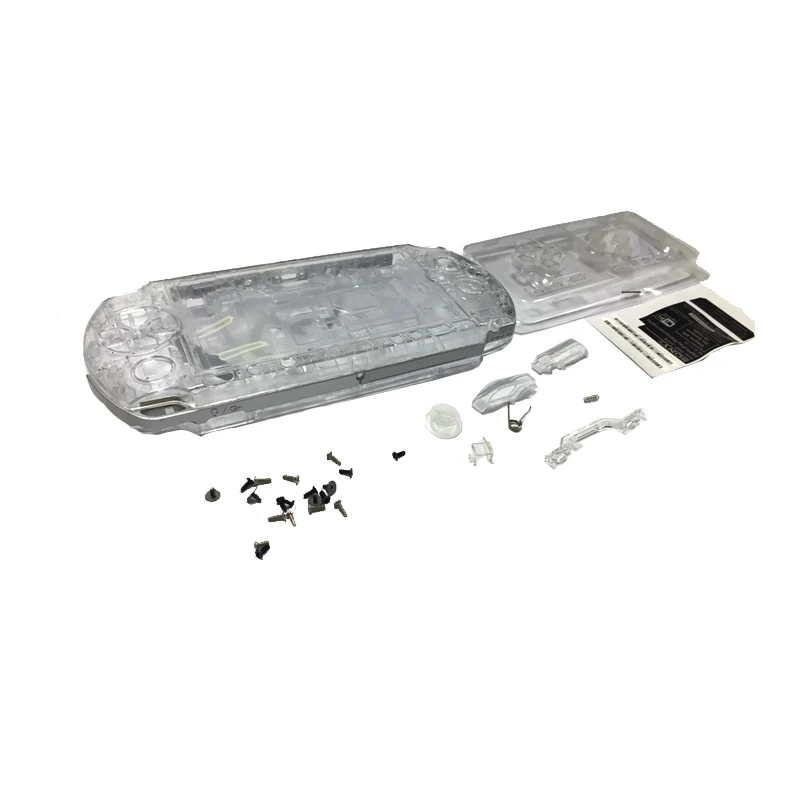 Transparent White Чехол в виде ракушки для sony psp 3000 psp 3000 в виде ракушки, старая версия игровой консоли, полный корпус, чехол с кнопками, набор отверток - Цвет: Transparent White
