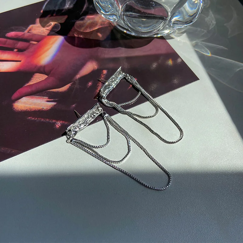 

Origin Summer High Street Geometric Metal Tassel Earrings for Women Minimalist Chain Earrings Party Jewellery Accessories