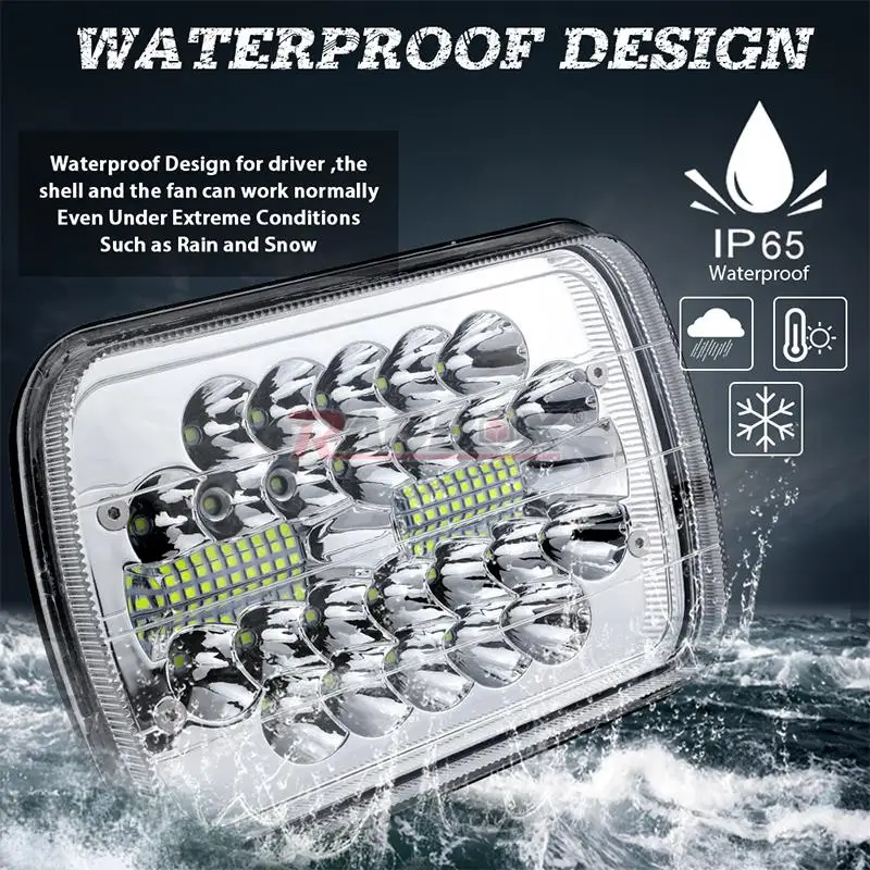 Светодиодные фары дальнего/ближнего света 5x7 7x6 дюймов для Jeep Wrangler YJ Cherokee XJ H4 Plug H6054