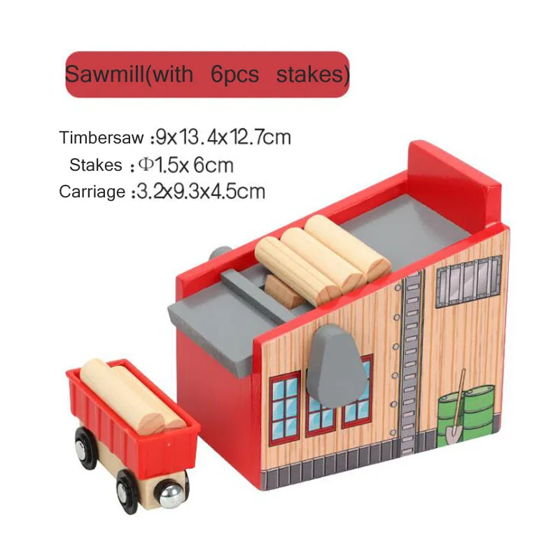 

Sawmill Wooden Railway Tracks Scene Accessories Compatible for Thom Wood Train Tracks Rail Car Toys for Children Gifts