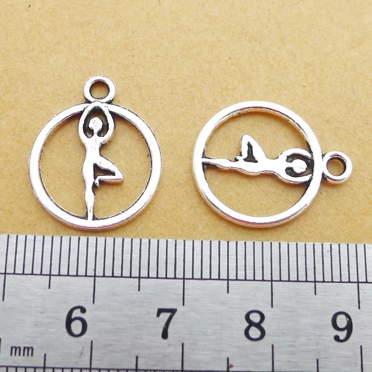 

LY189 20*16mm 0.9G Alloy Practice Yoga antique Ornament Accessories DIY Pendant 100pcs/Bag