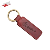 for vespa lx lxv sprint gts gtv 50 150 250 300 300ie super sport motorcycle keychain cowhide crazy horse skin scooter key ring