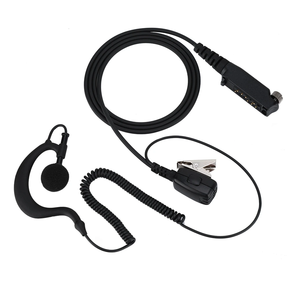 

Wireless Walkie Talkie PTT Speaker Earpiece Ear Hook Headset Earphone For STP9000