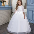 Длинное цветочное освещение 2022 для девочек, свадебное платье для вечеринки 10, 12 лет, детские платья