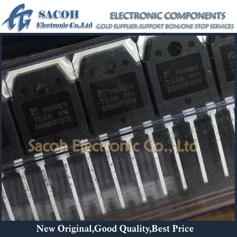 10Pcs TGAN40N60F2DS 40N60F2DS or TGAN40N60FD 40N60FD or TGAN40N60F2D TO-3P 40A 600V Power IGBT transistor