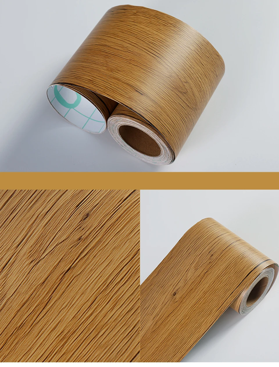 Самоклеющиеся деревянные зерна Baseboard наклейки на плитку винтажные гостиной линии талии водонепроницаемые декоративные стены границы контактная бумага