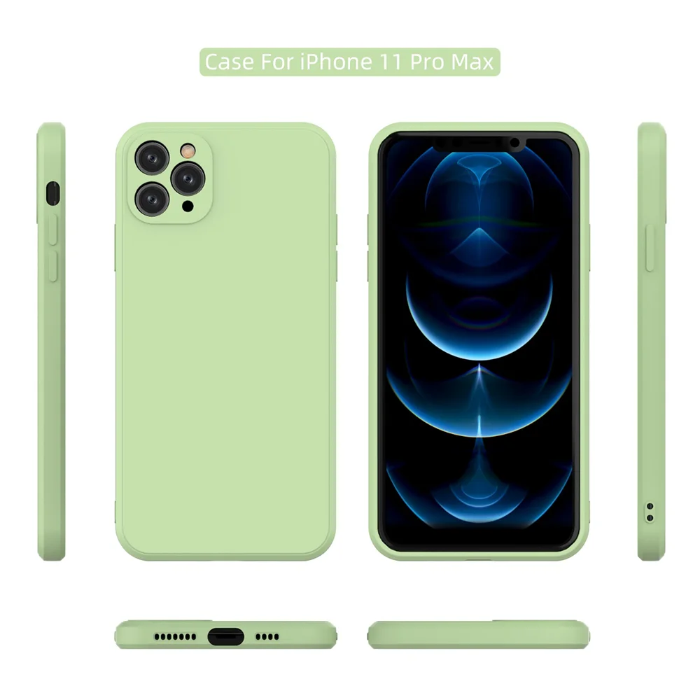 Luxury Original Square Soft Phone Case For iPhone 12 11 Pro Max IPhone Camera Lens Protection Mobile Cover | Мобильные телефоны и