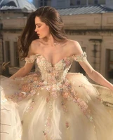 ball gown princess prom dresses off the shoulder sweetheart appliques formal tulle long evening gowns party graduation dress