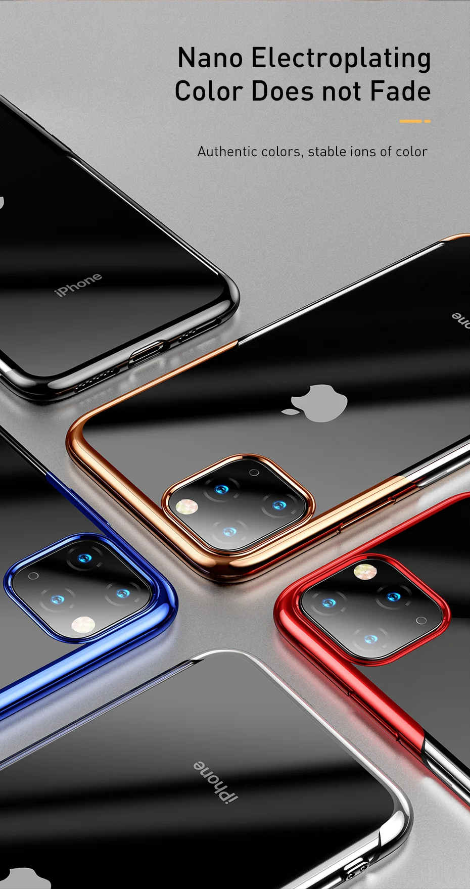Роскошный прозрачный чехол Baseus для iPhone 11 Pro Max, ультра тонкий чехол для iPhone 11 Pro Max 5,8 6,1 6,5, чехол s, новейший чехол