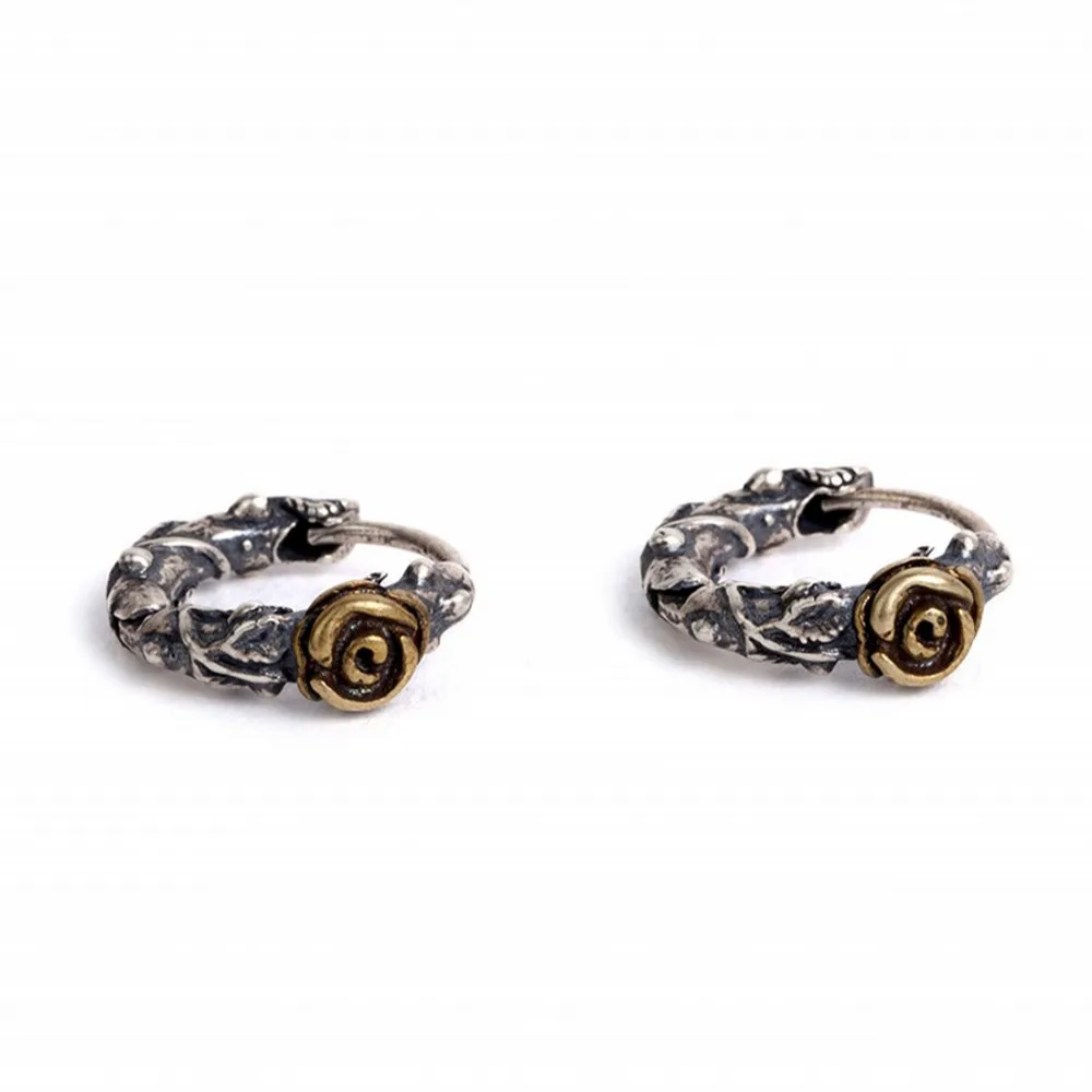 

BOCAI 2020 New 100% real s925 pure silver jewelry unique original design rose thorn earrings fashion woman earrings