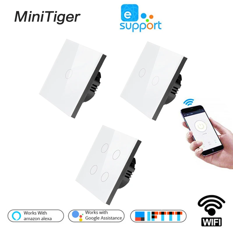 Minitiger умный дом 1/2/3/4 местный 1 позиционный Беспроводной Wi-Fi EU Стандартный