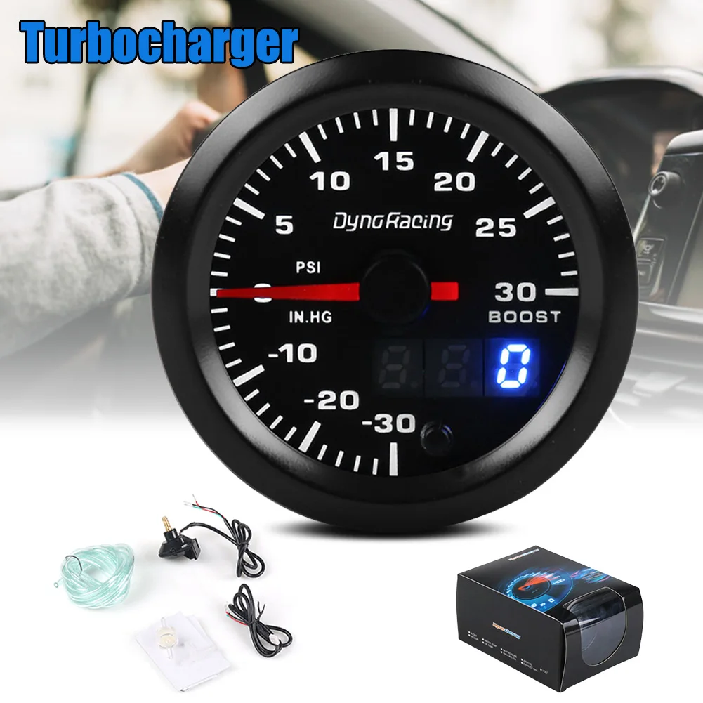 

Car Turbocharger 3 Digits Display Auto Modification 12V 52mm Pointer Universal Racing Car Styling