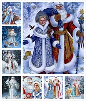 merry christmas santa claus snow scene 5d diy full square and round diamond painting embroidery cross stitch wall art home decor
