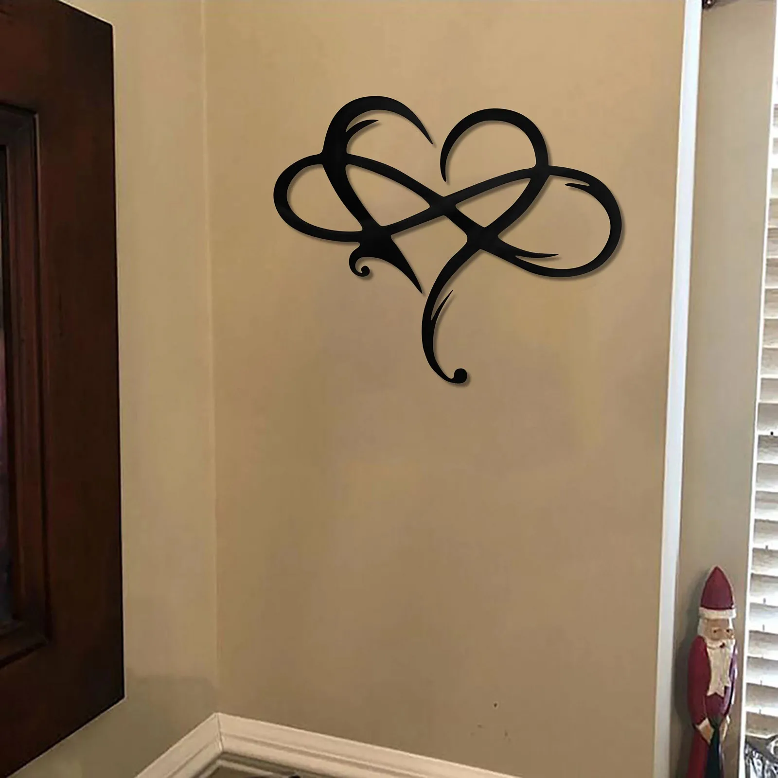 

Black Infinity Heart Wall Decoration Metal Wall Art Wall Art Housewarming Gift Modern Living Room Bedroom Office Decoration