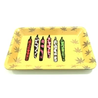 cartoon rolling tray 1812 5cm tobacco rolling tray metal cigarette smoking tray herb tobacco tinplate plate grinder tools