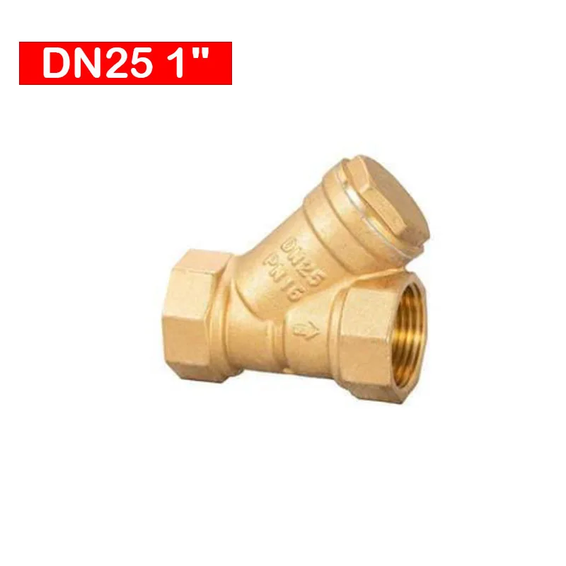DN25 латунный Y-образный фильтрующий клапан с внутренней резьбой 1 дюйм для