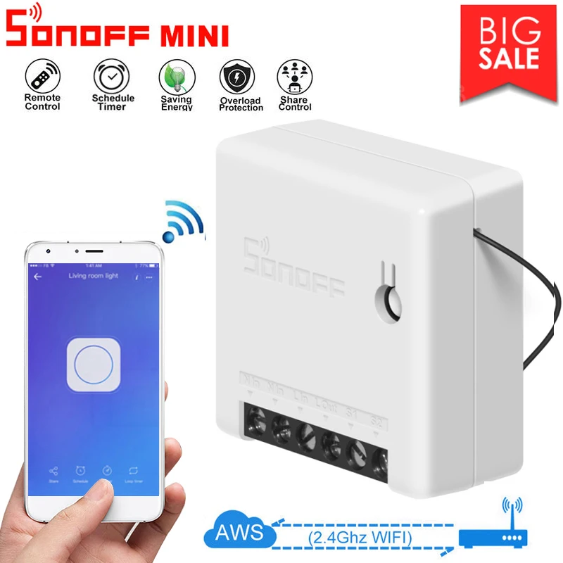 Интеллектуальный выключатель света Sonoff мини диктофон с функцией переключатели