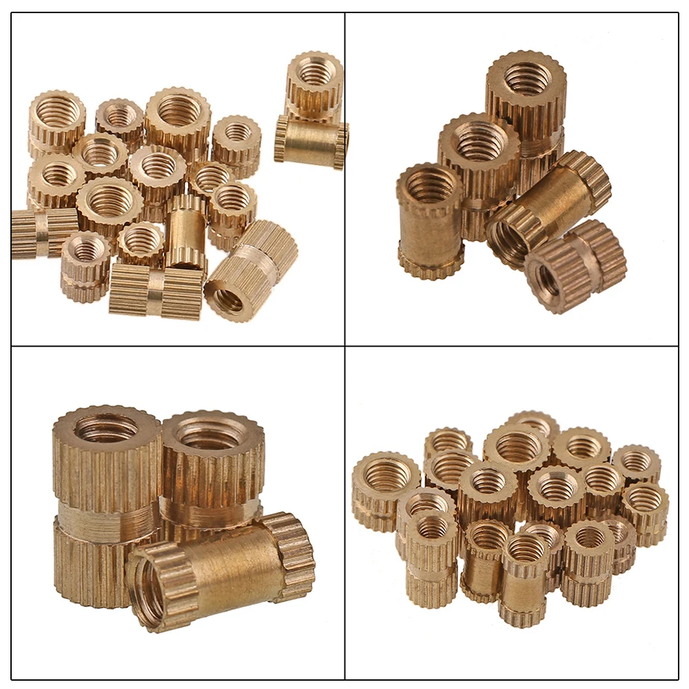 330pcs M2/M3/M4/M5/M6/M8 Brass Threaded Insert Nuts Set Embedded Nut Combination Copper Knurled Round Molded-in Packed | Обустройство